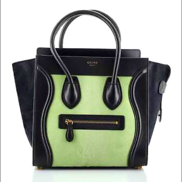 Host pick! 🤩🥳 Celine pistachio Pony hair and black leather Mini luggage bag - Picture 8 of 16